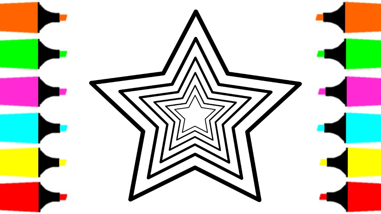 1280x720 Coloring Pages Stars For Kids - Star Drawing For Kids