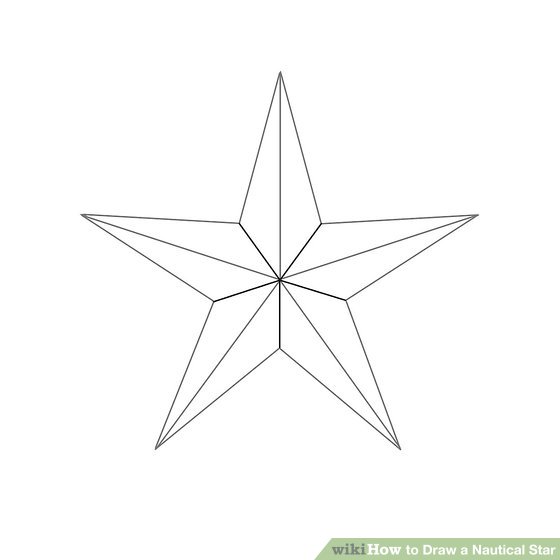 560x560 How To Draw A Nautical Star Steps - Star Drawing Pictures