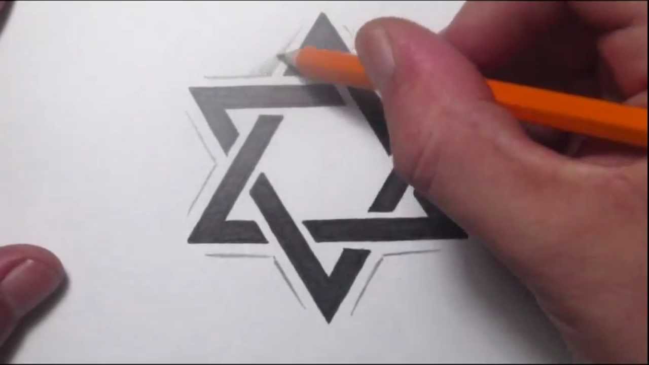 1280x720 How To Draw A Star Of David Tattoo Design - Star Drawing Tattoo