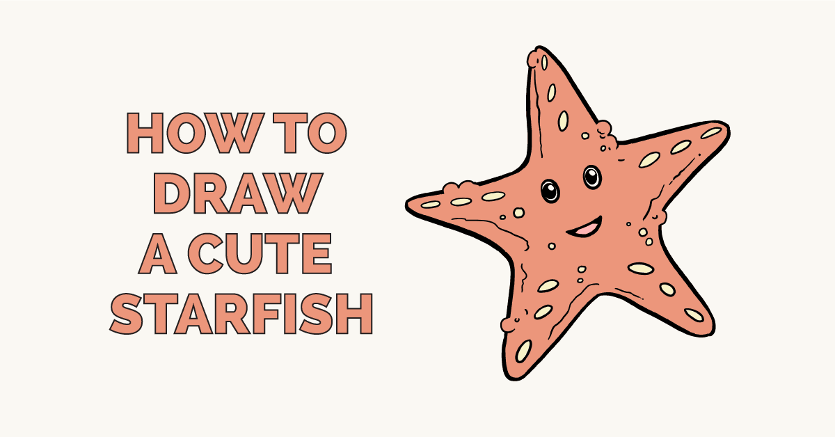 1200x628 How To Draw A Cute Starfish - Star Fish Drawing