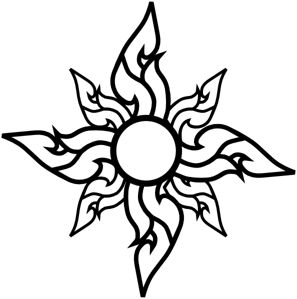 594x598 Flower Star Outline Clip Art - Star Flower Drawing