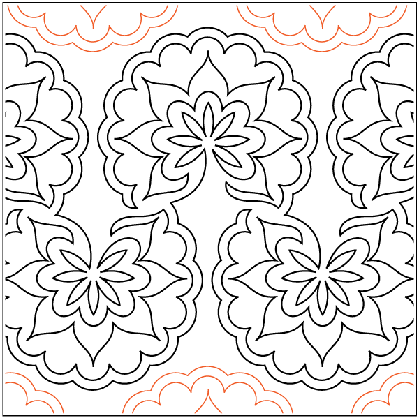 600x599 jaffa star flower sparrow quilt co - Star Flower Drawing