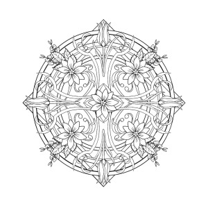 300x300 Star Flower Drawing - Star Flower Drawing