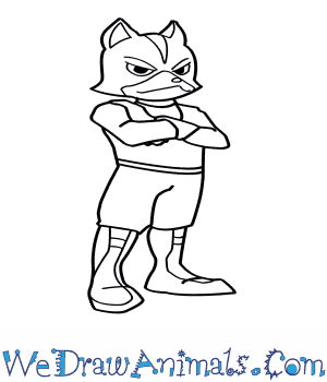 300x350 How To Draw Fox Mccloud From Star Fox - Star Line Drawing