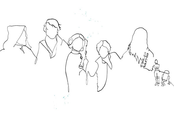 591x418 Line Drawings Tula Parker - Star Line Drawing