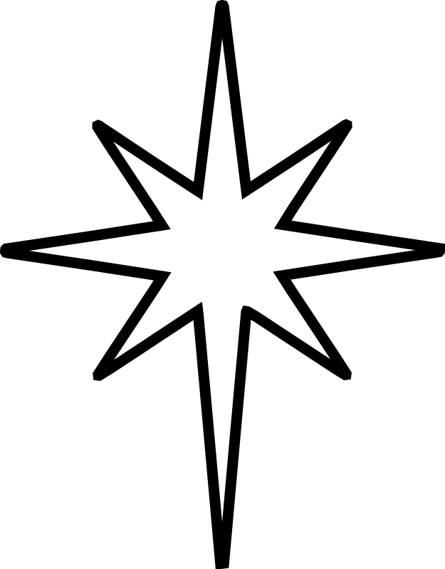 625x799 christmas star clip art black and white the nativity star is - Star Of Bethlehem Drawing