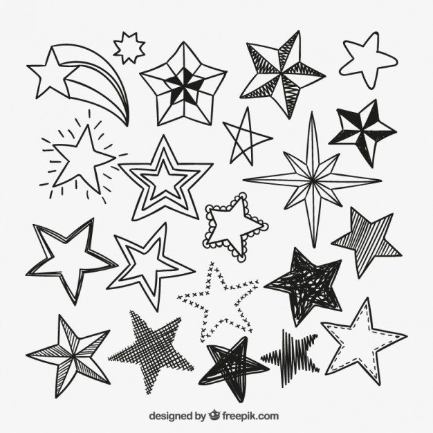 626x626 sketchy star icons vector free download - Star Pattern Drawing