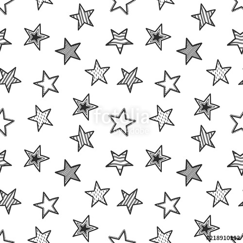 500x500 star seamless pattern background doodle hand drawing vector - Star Pattern Drawing