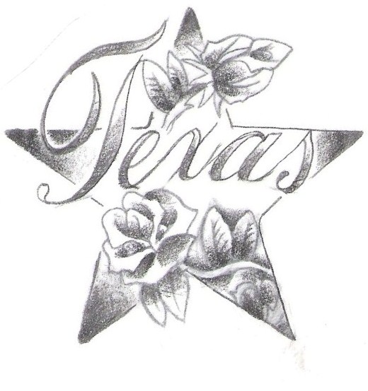 520x553 Star Tattoo Design - Star Tattoo Drawing
