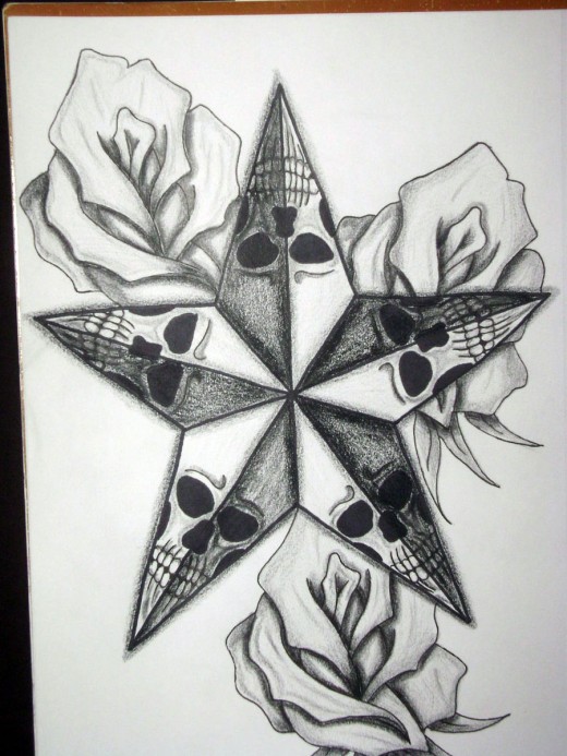 520x693 Star Tattoo Meanings, Ideas, And Pictures Tatring - Star Tattoo Drawing