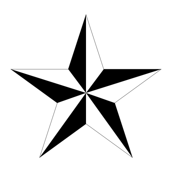 600x600 Large Nautical Star Tattoo Design - Star Tattoo Drawing Designs