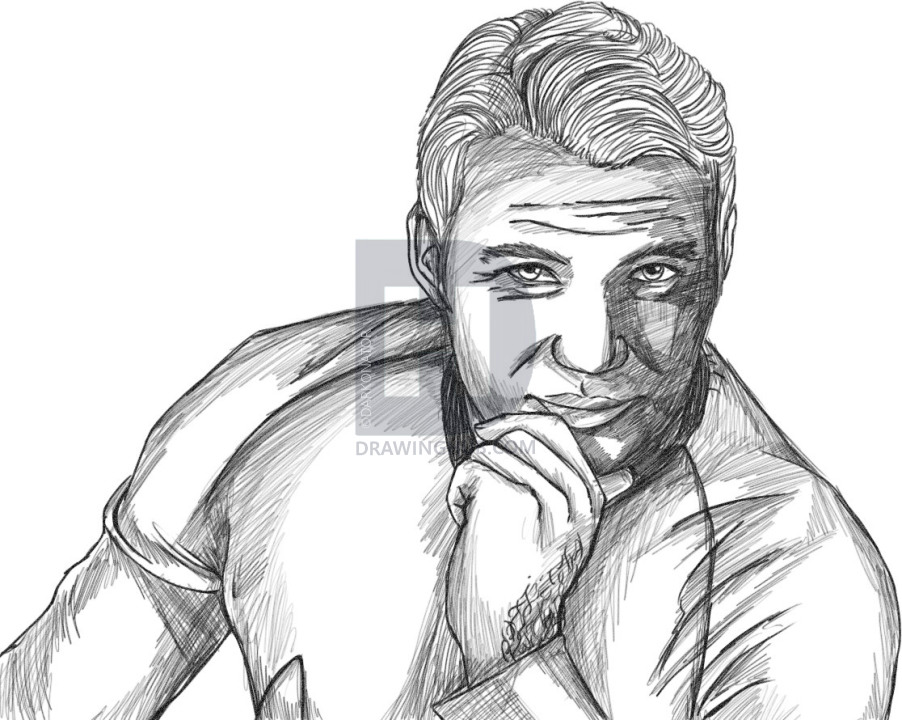 902x720 how to draw captain james t kirk from star trek, step - Star Trek Drawings