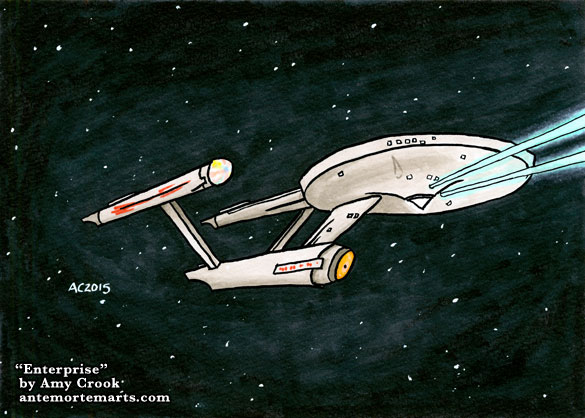 585x418 enterprise antemortem arts fine art custom paintings - Star Trek Enterprise Drawing