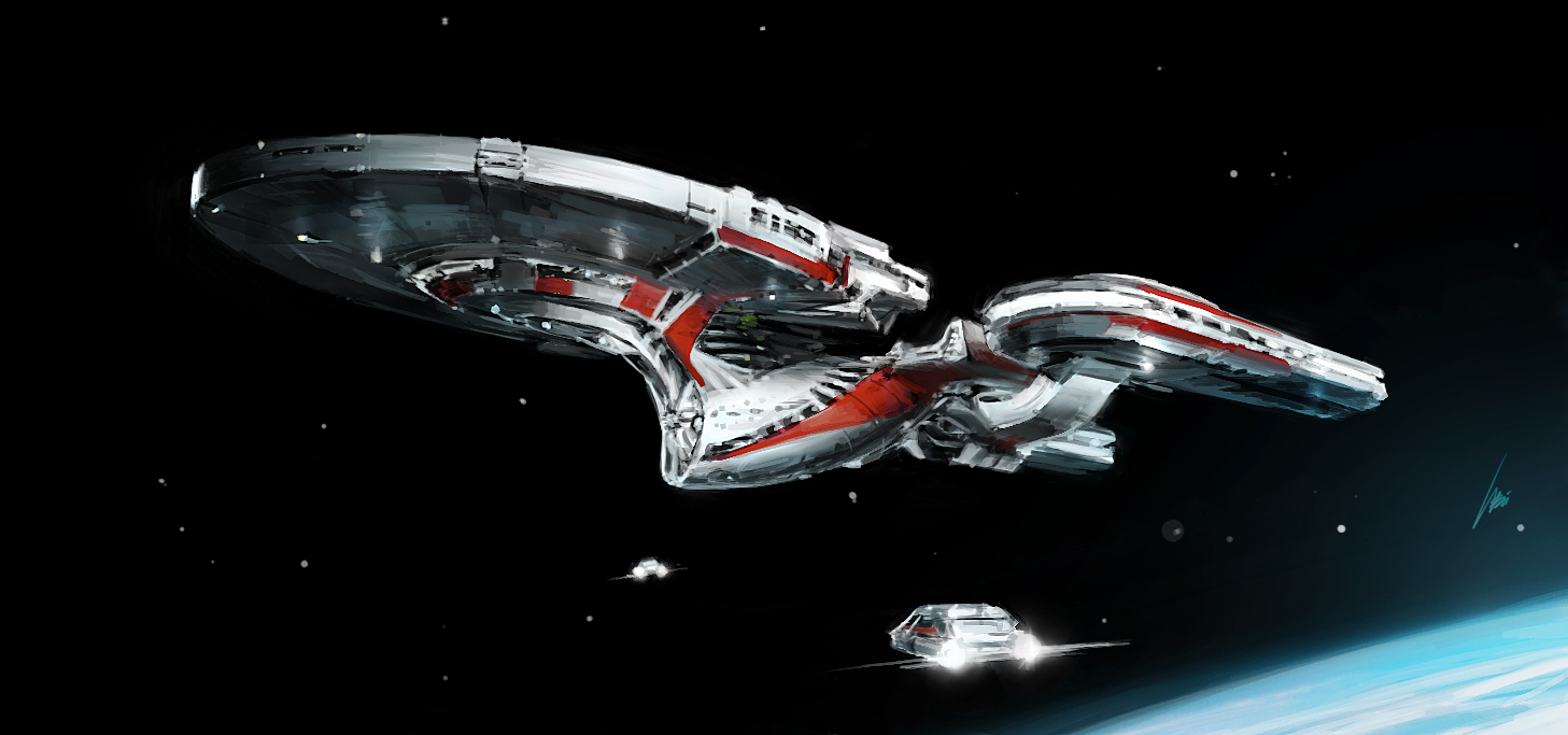 1457x683 my enterprise ncc predator concept painting art of wei - Star Trek Enterprise Drawing