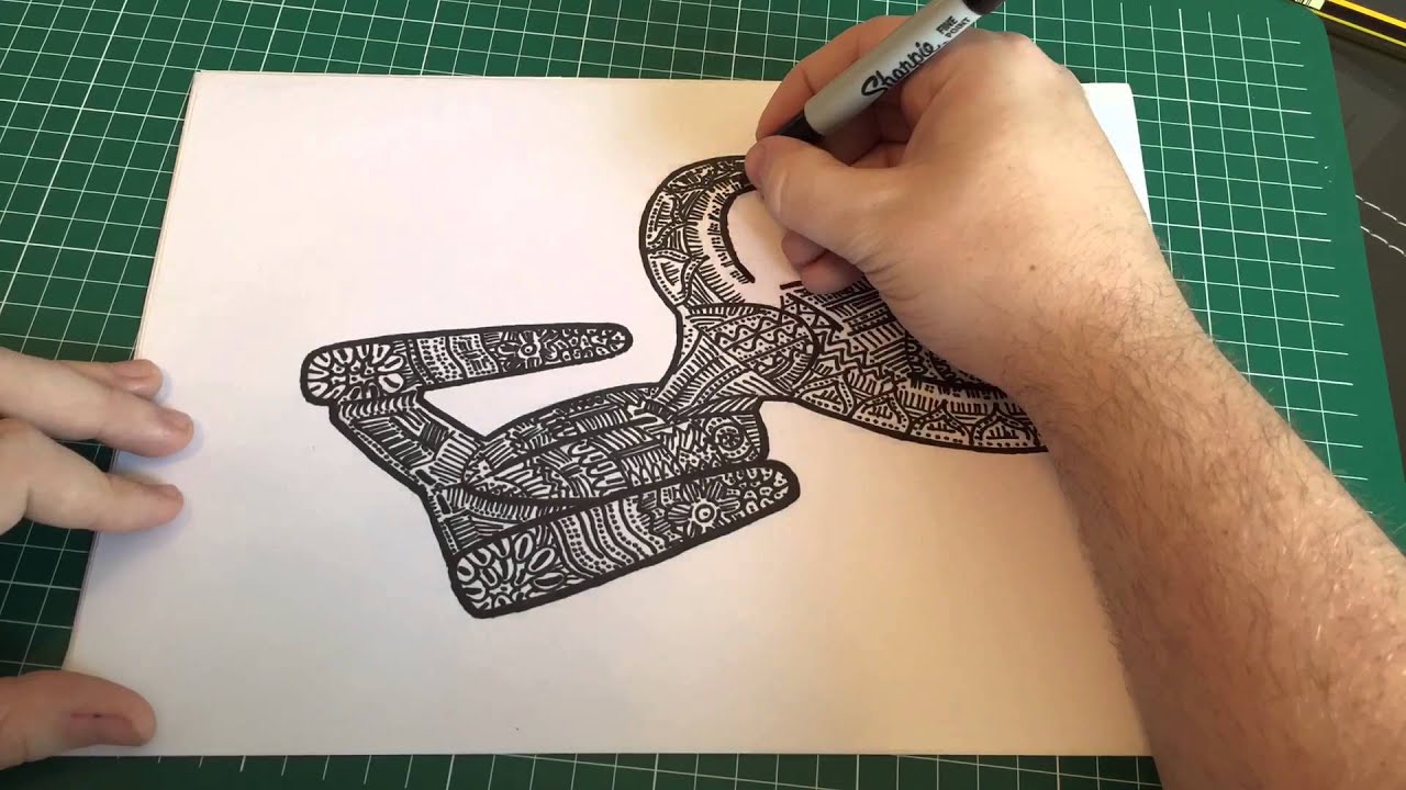1280x720 drawing star trek enterprise d zentangle part - Star Trek Enterprise Drawing