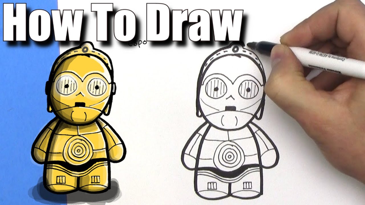 1280x720 How To Draw Cute Cartoon From Star Wars - Star Wars Cartoon Drawing