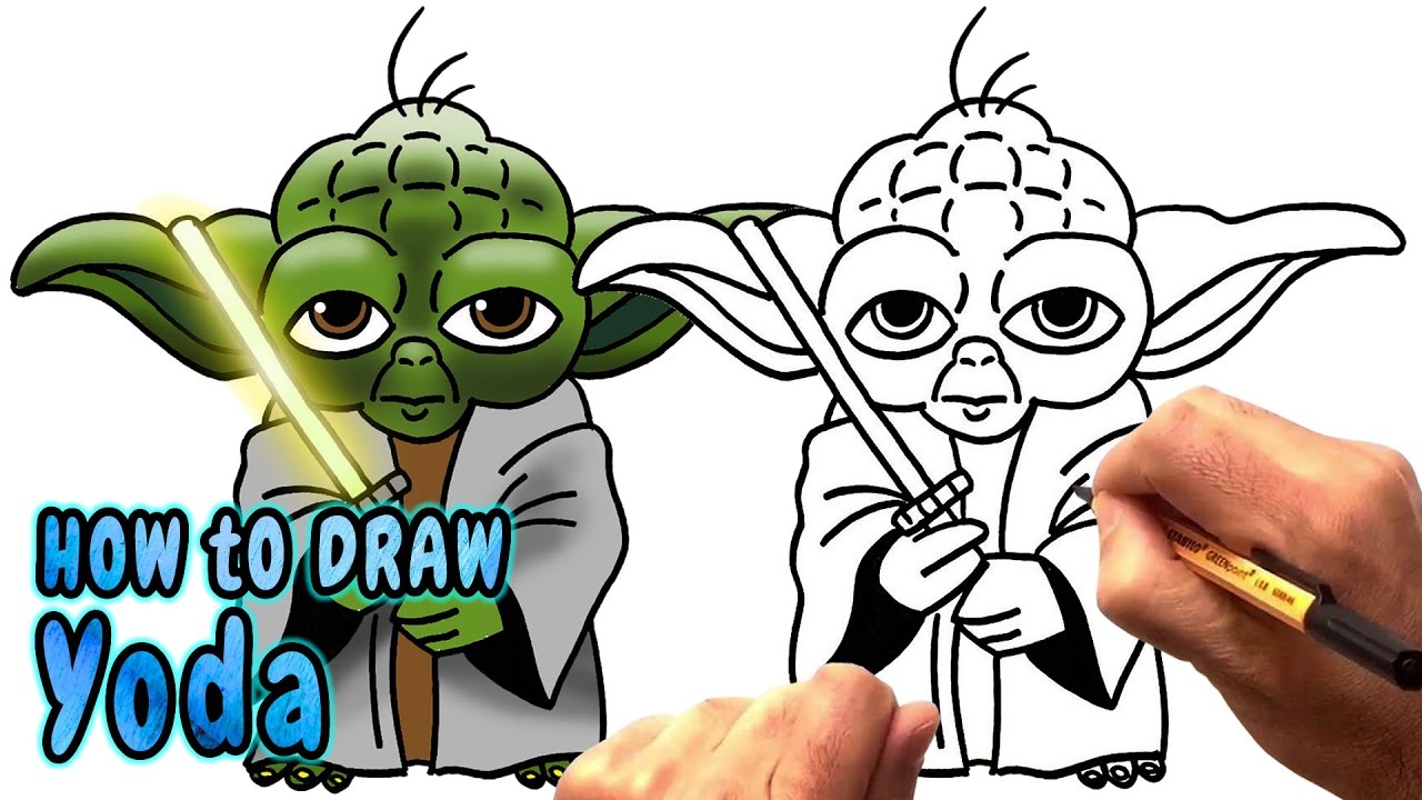 1280x720 How To Draw Yoda From Star Wars - Star Wars Cartoon Drawing