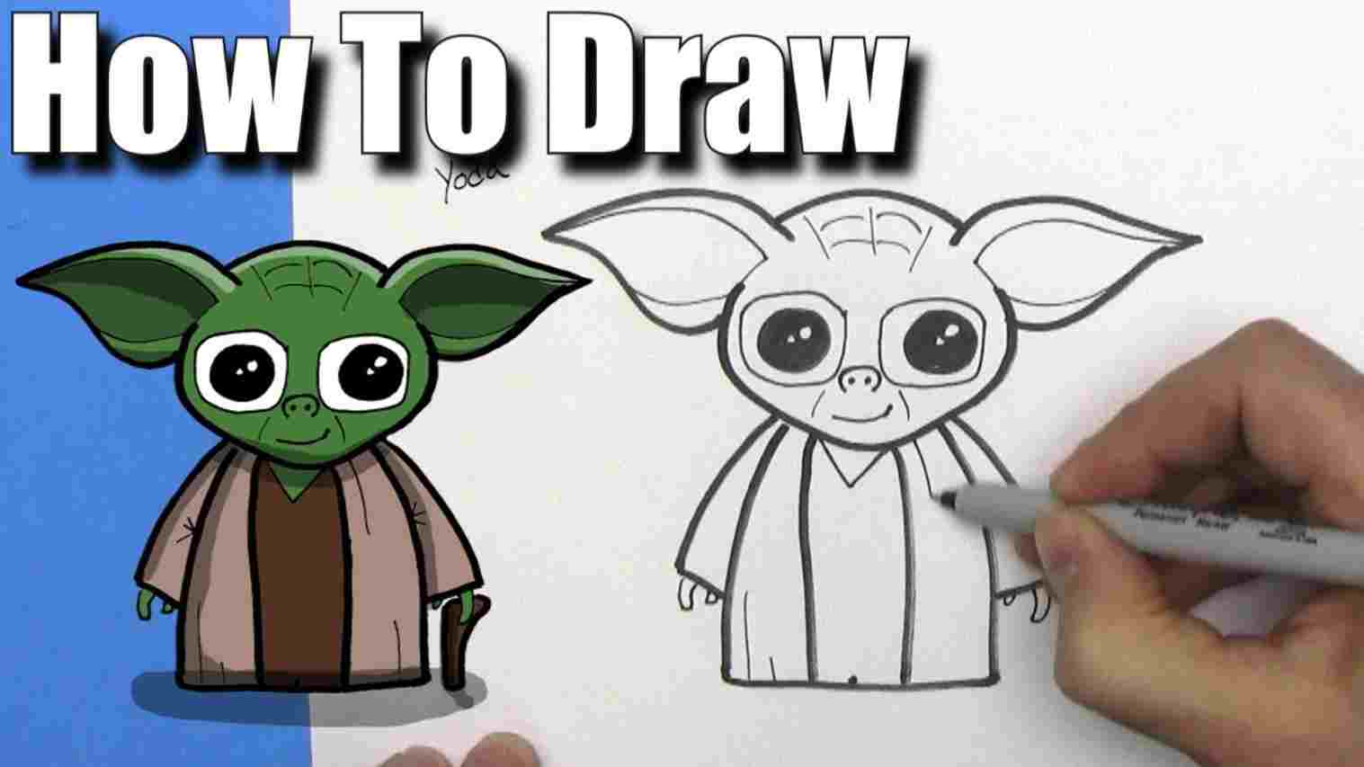 1517x853 Star Wars Cartoon Drawing To Draw Cute Cartoon Cp From Star - Star Wars Cartoon Drawing