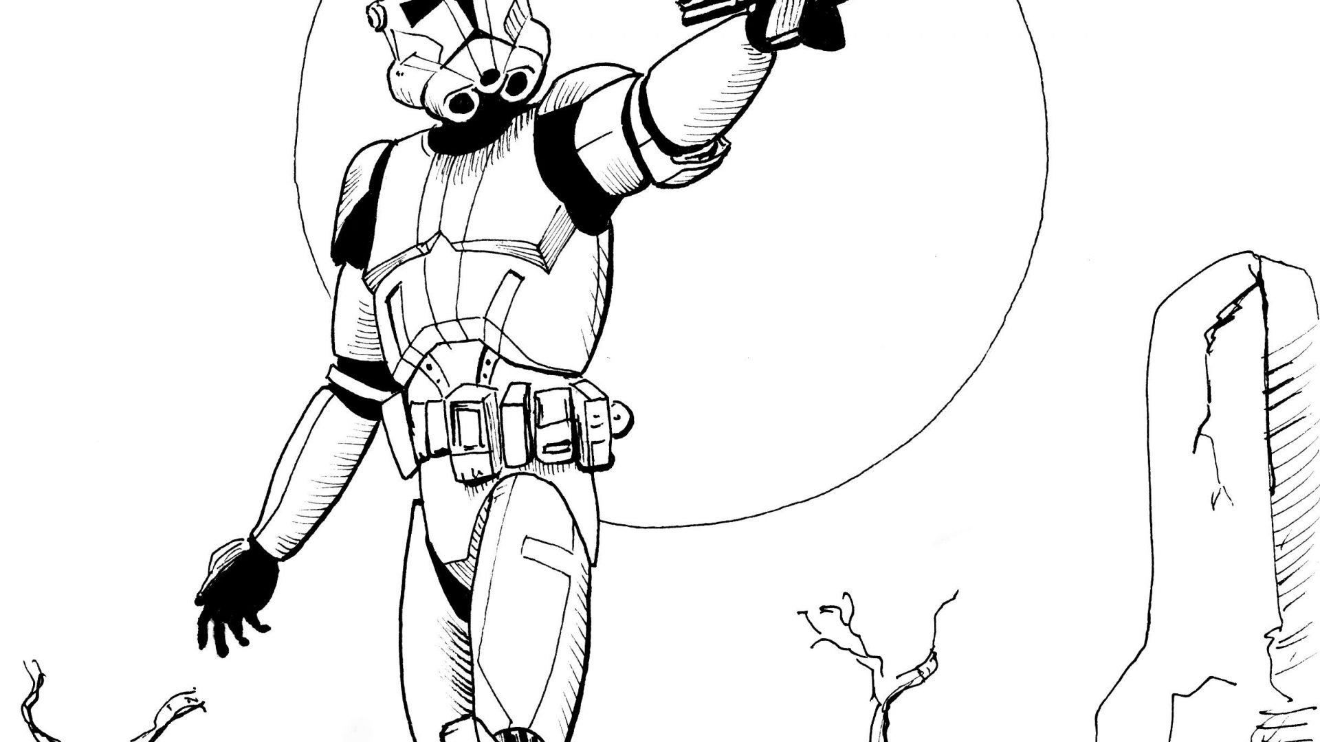 1920x1080 star wars clone wars arc trooper coloring pages reference - Star Wars Clone Drawing