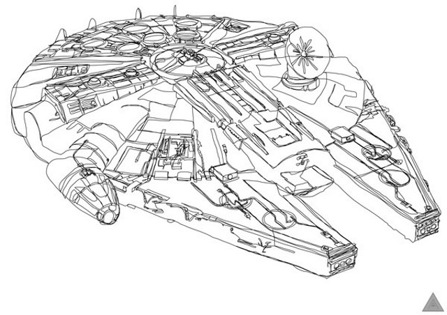 640x452 One Liners Star Wars Art Drawn With A Single Line - Star Wars Drawing Art