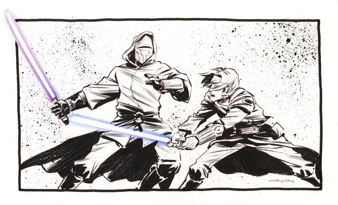 1319x800 Star Wars Knights Of The Old Republic, In Silver Sentinel's Sketch - Star Wars Drawing Art
