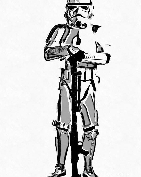 598x747 Star Wars Stormtrooper Graphic Novel Fan Art Drawing Poster - Star Wars Drawing Art