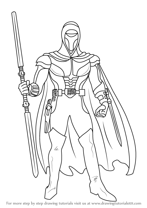 598x845 Learn How To Draw Kir Kanos From Star Wars - Star Wars Drawing Pictures