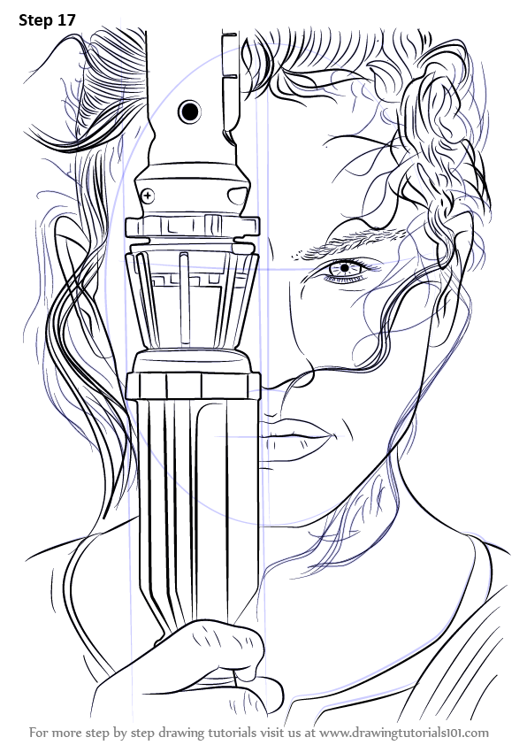 596x842 Learn How To Draw Rey From Star Wars - Star Wars Drawing Pictures