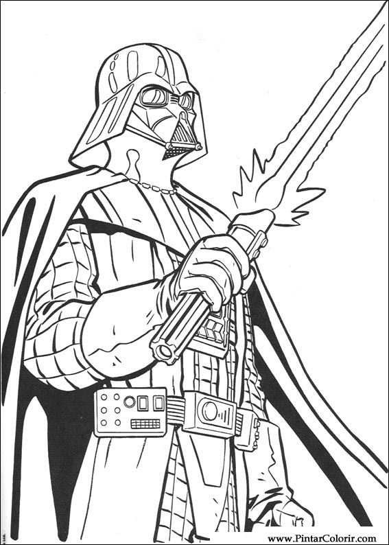 567x794 Drawings To Paint Colour Star Wars - Star Wars Drawing Pictures