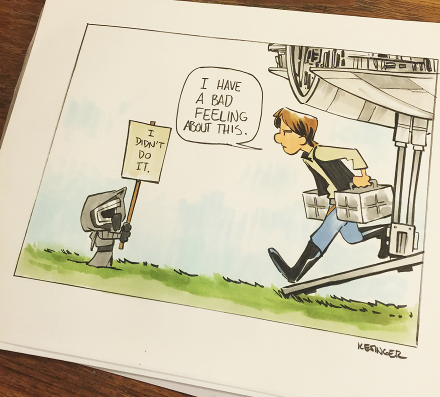 880x794 calvin hobbes star wars drawings brian kesinger - Star Wars Drawings