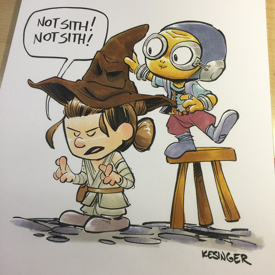 880x880 calvin hobbes star wars drawings brian kesinger - Star Wars Drawings
