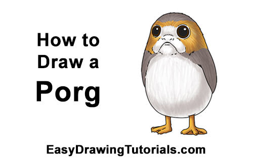 500x315 How To Draw A Porg From Star Wars The Last Jedi - Star Wars Drawings