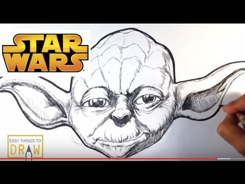 480x360 Fun Things To Draw Easy How To Draw Yoda From Star Wars In Ink - Star Wars Drawings Easy