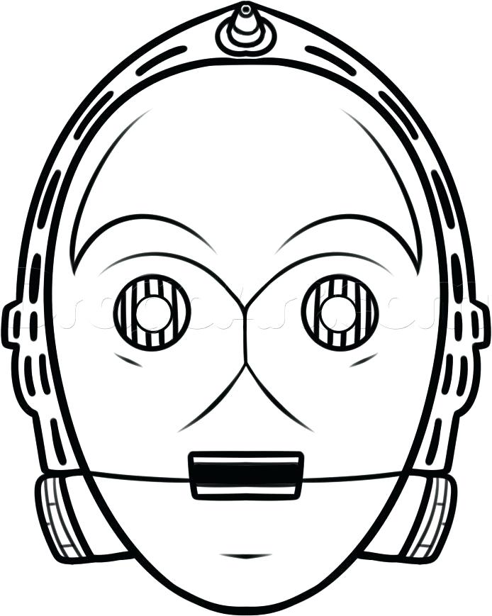 694x869 how to draw star wars characters together with draw force - Star Wars Drawings Easy