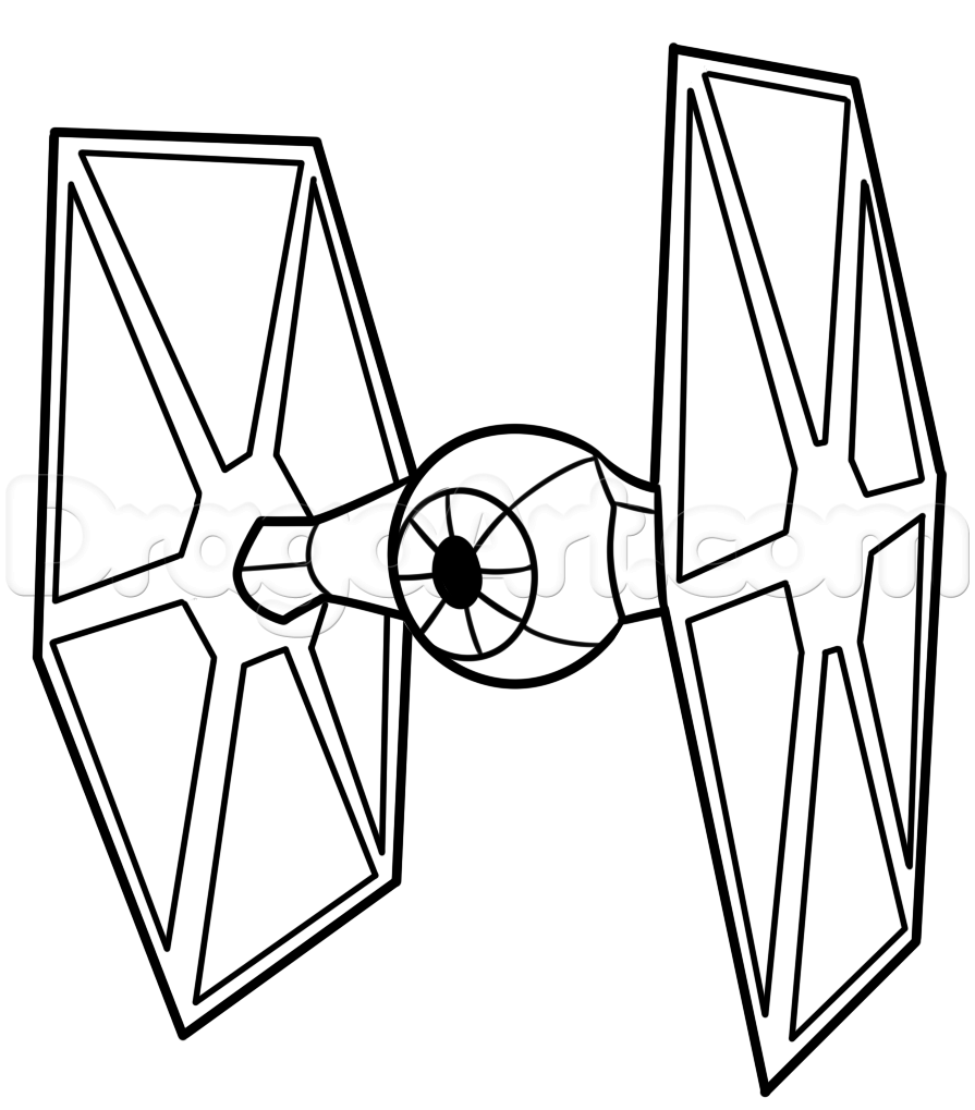 895x1019 How To Draw A Tie Fighter Easy, Step - Star Wars Drawings Easy
