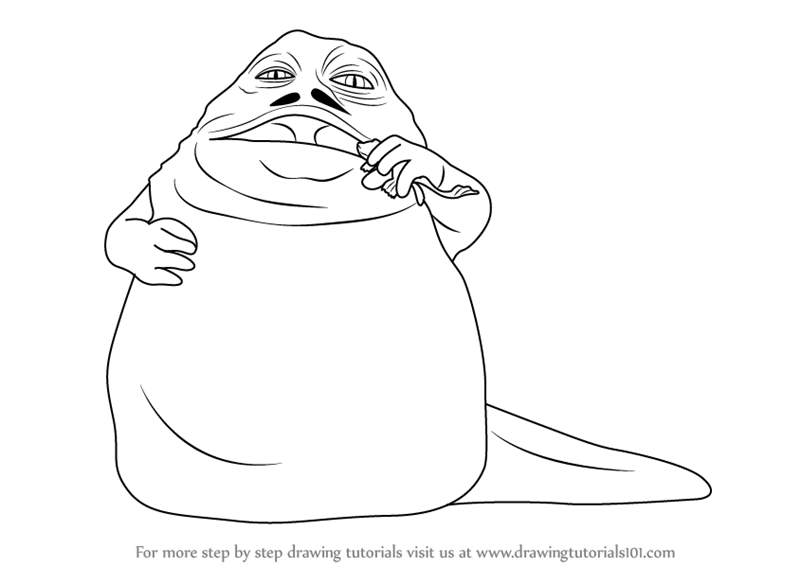 800x566 Learn How To Draw Jabba The Hutt From Star Wars - Star Wars Drawings Easy