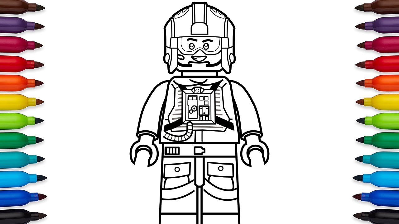 1280x720 how to draw lego luke skywalker pilot from star wars - Star Wars Lego Drawing