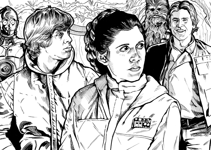 Star Wars Line Drawing at PaintingValley.com | Explore collection of