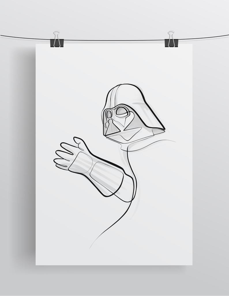 794x1025 star wars minimal wall art digital download star wars poster etsy - Star Wars Line Drawing