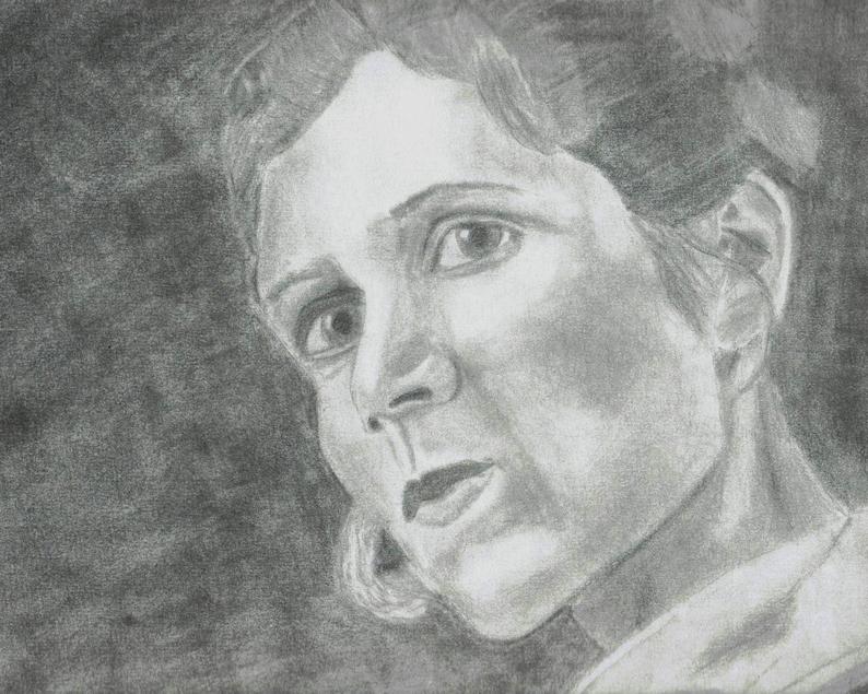 794x635 printable star wars pencil drawing fan art princess leia etsy - Star Wars Pencil Drawings