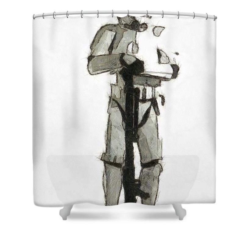 800x800 Star Wars Storm Trooper Pencil Drawing Shower Curtain For Sale - Star Wars Pencil Drawings