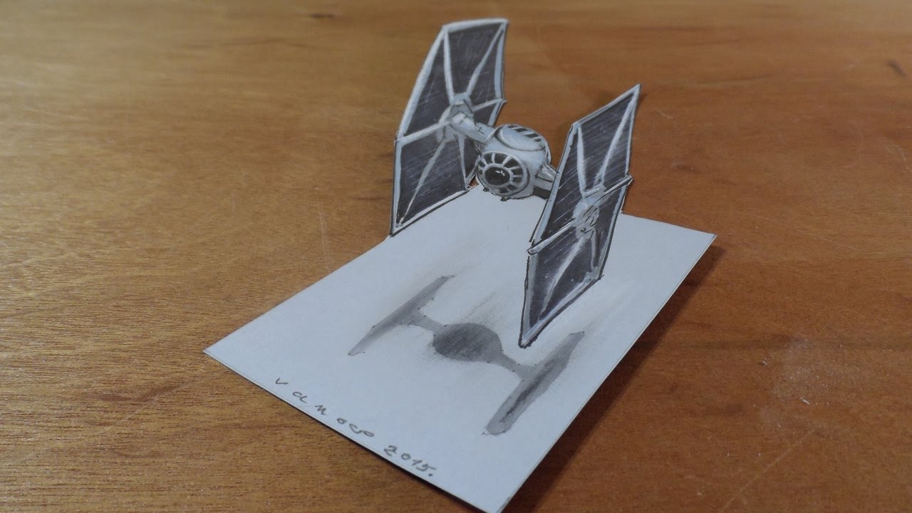 1280x720 Drawing Tie Fighter From The Star Wars Film - Star Wars Ships Drawings