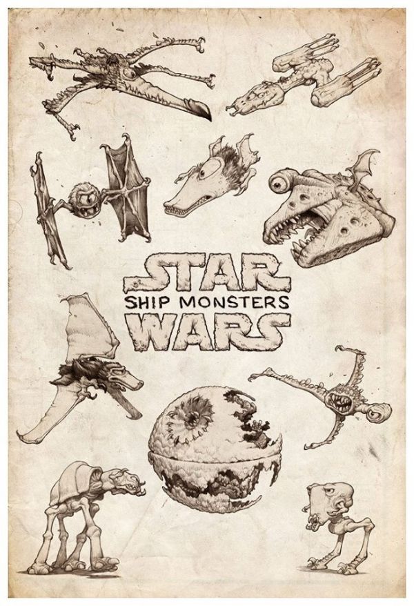 600x878 The Ship Monsters Of Star Wars - Star Wars Ships Drawings