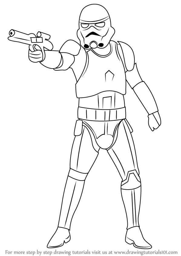 598x844 learn how to draw stormtrooper from star wars - Star Wars Stormtrooper Drawing