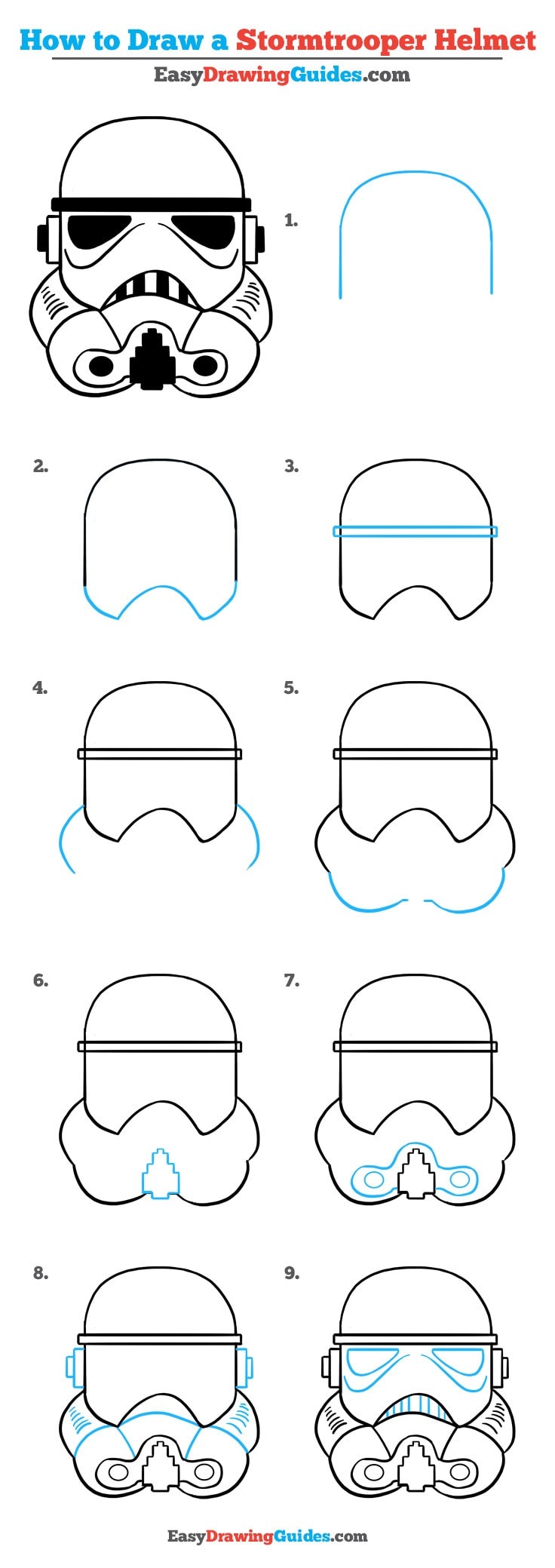 736x2079 how to draw a stormtrooper helmet really easy drawing tutorial - Star Wars Stormtrooper Drawing