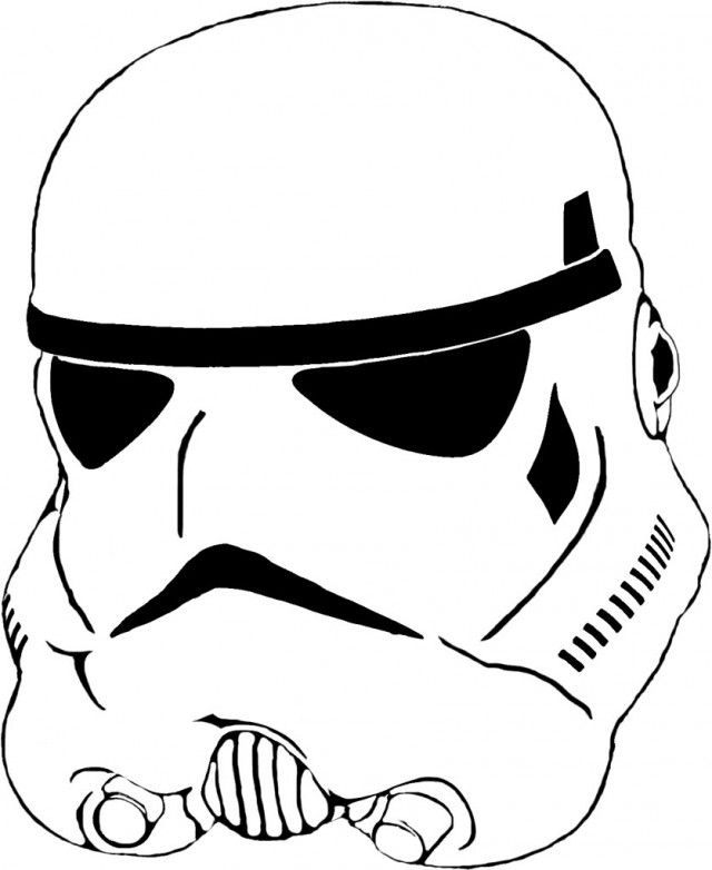 640x782 Mask Clipart Storm Trooper - Star Wars Stormtrooper Helmet Drawing