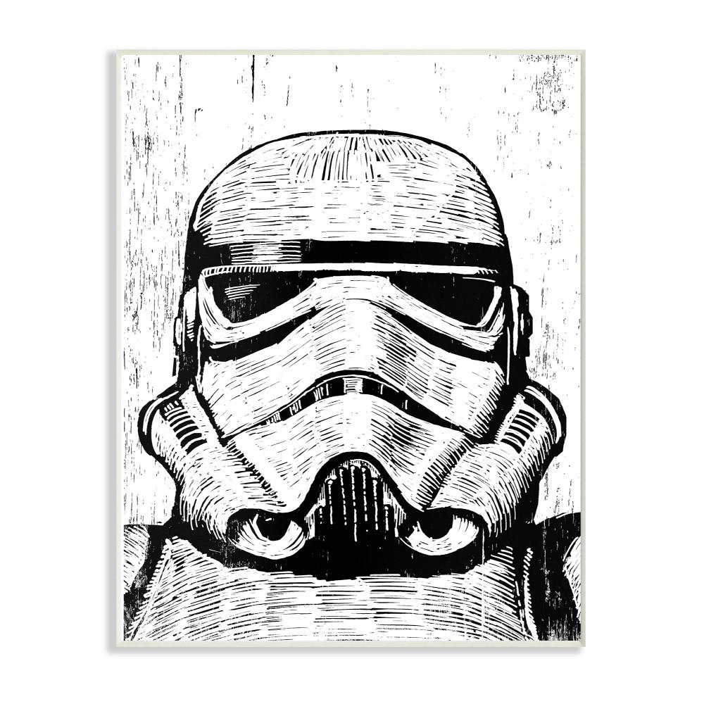 1000x1000 Stupell Industries In X In Black And White Star Wars - Star Wars Stormtrooper Helmet Drawing