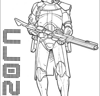 343x329 Star Wars Clone Coloring Pages Drawing Medium Free Of Cropmobatl - Star Wars The Clone Wars Drawings