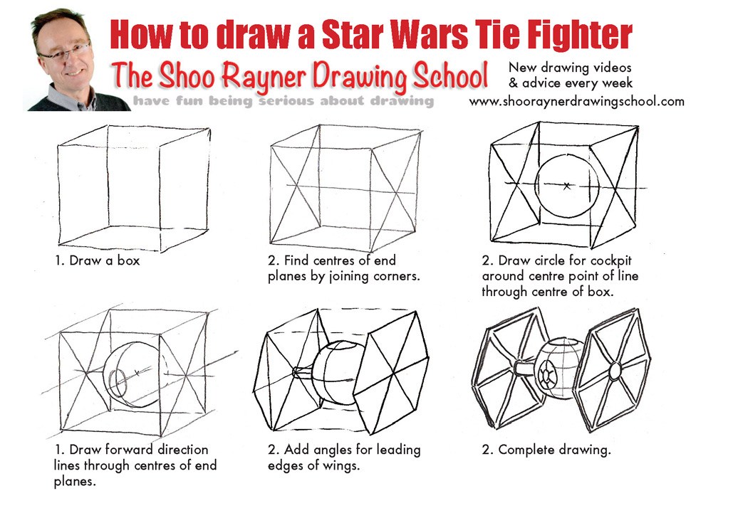 1029x728 how to draw a star wars tie fighter shoo rayner - Star Wars Tie Fighter Drawing