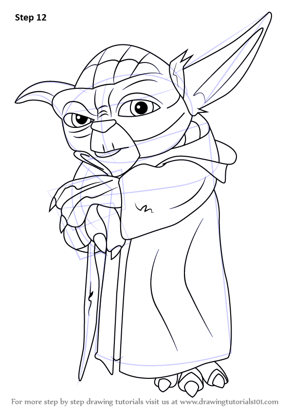 598x844 learn how to draw yoda from star wars - Star Wars Yoda Drawing